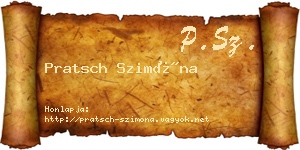 Pratsch Szimóna névjegykártya